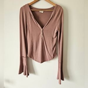 Peach love bell sleeved top